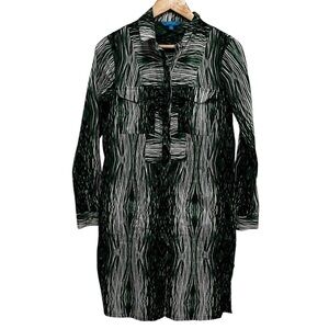 DEREK LAM Abstract Button Down Shirt Dress Cotton Size Small
